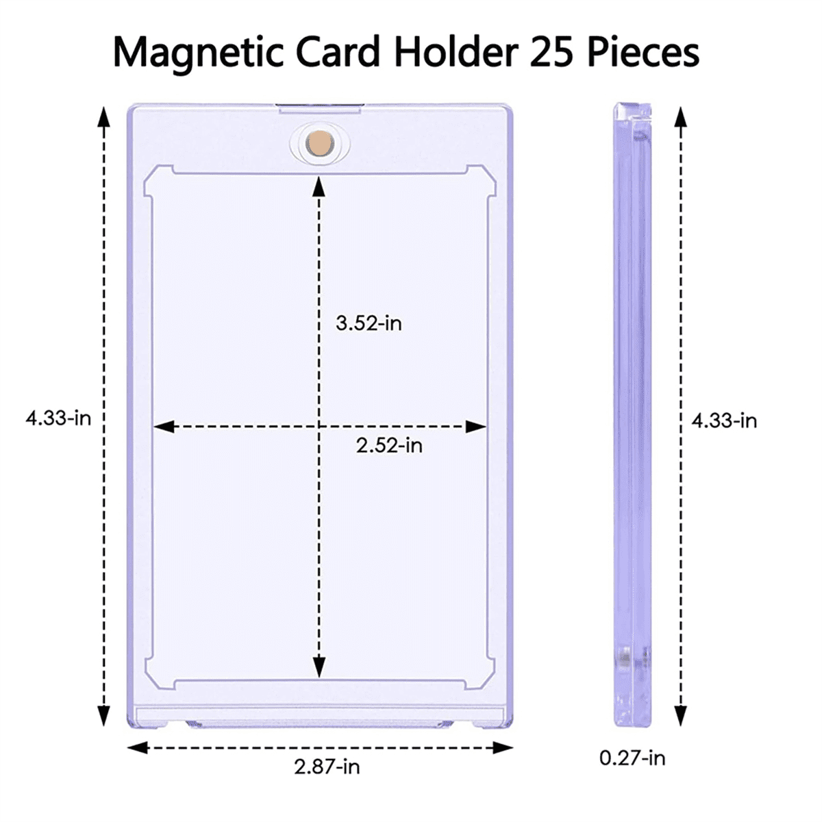 25pc Magnetic Card Holder 35pt,Card Case Holder Card Protectors Hard Plastic,Card Sleeves Display Case for Baseball Card