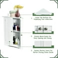 thumbnail image 5 of Giantex 3-Shelf Corner Cabinet, Freestanding Bathroom Floor Cabinet with Double Shutter Doors and Adjustable Shelf, Suitable for Bathroom, Living Room, Bedroom, Kitchen, 22 x 13 x 31.5 inches, 5 of 7