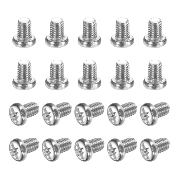 Uxcell M3x4-0.5mm Pan Head Machine Screws, Phillips Drive for Computers, 50 Pcs