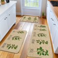 thumbnail image 2 of 1/2/3Pcs Green Leaf Grass Kitchen Rug Set, Soft Flannel Non-Slip Easy Clean Floor Mats, Ideal for Bathroom, Bedroom, Living Room, Porch & Laundry Room Home Decor, 2 of 13