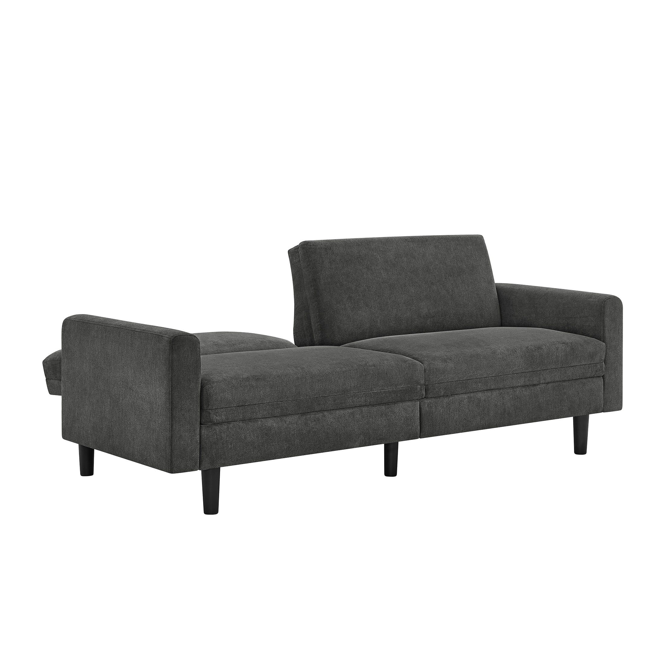 Mainstays Storage Futon with Underseat Storage, Charcoal Fabric