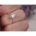 thumbnail image 2 of 1.25 Carat Solitaire Moissanite and Diamond Engagement Ring in Rose Gold, 2 of 4