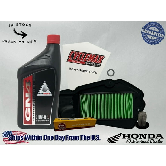 Cyclemax Standard 10W-40 Tune Up Kit fits 2021-2024 Honda PCX with Spark Plug