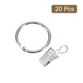 thumbnail image 3 of Unique Bargains Curtain Rings with Clips, 20pcs Drapery Curtain Clip Rings, 1.22 Inch Curtain Clip Rings Hooks (Silver), 3 of 5