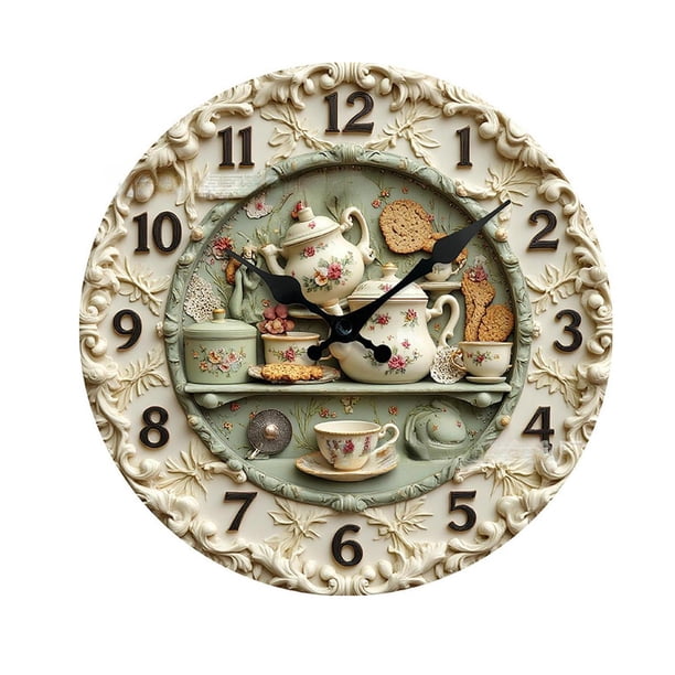 Reloj de pared redondo con efecto 3D, contemporáneo, para colgar en la pared Estilo A