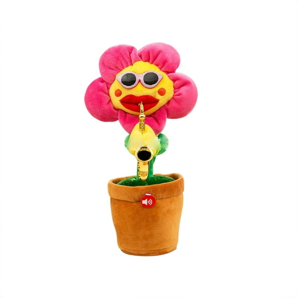EGNMCR 80 Songs Singing and Dancing Flower with Saxophone Plush Funny Electric Toy funny dolls Birthday Gifts for Kids