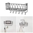 thumbnail image 4 of Key Rack Mail Holder Metal Kitchen Office Organizer rack entryway shelf Wall Mount Hook Black, 4 of 9