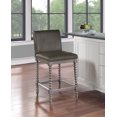 thumbnail image 2 of Abbott 26" Spindle Counter Stool with Brushed Gray Frame and Pewter Faux Leather, 2 of 7