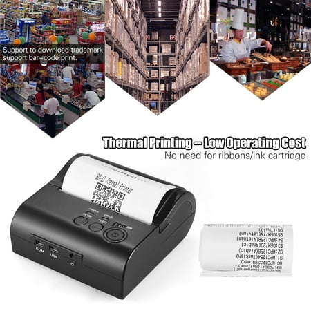 POS-8001DD 80mm Mini Portable Wireless USB Thermal Printer Receipt Bill Ticket POS Printing for Android iOS (Best Receipt Scanner App Android)