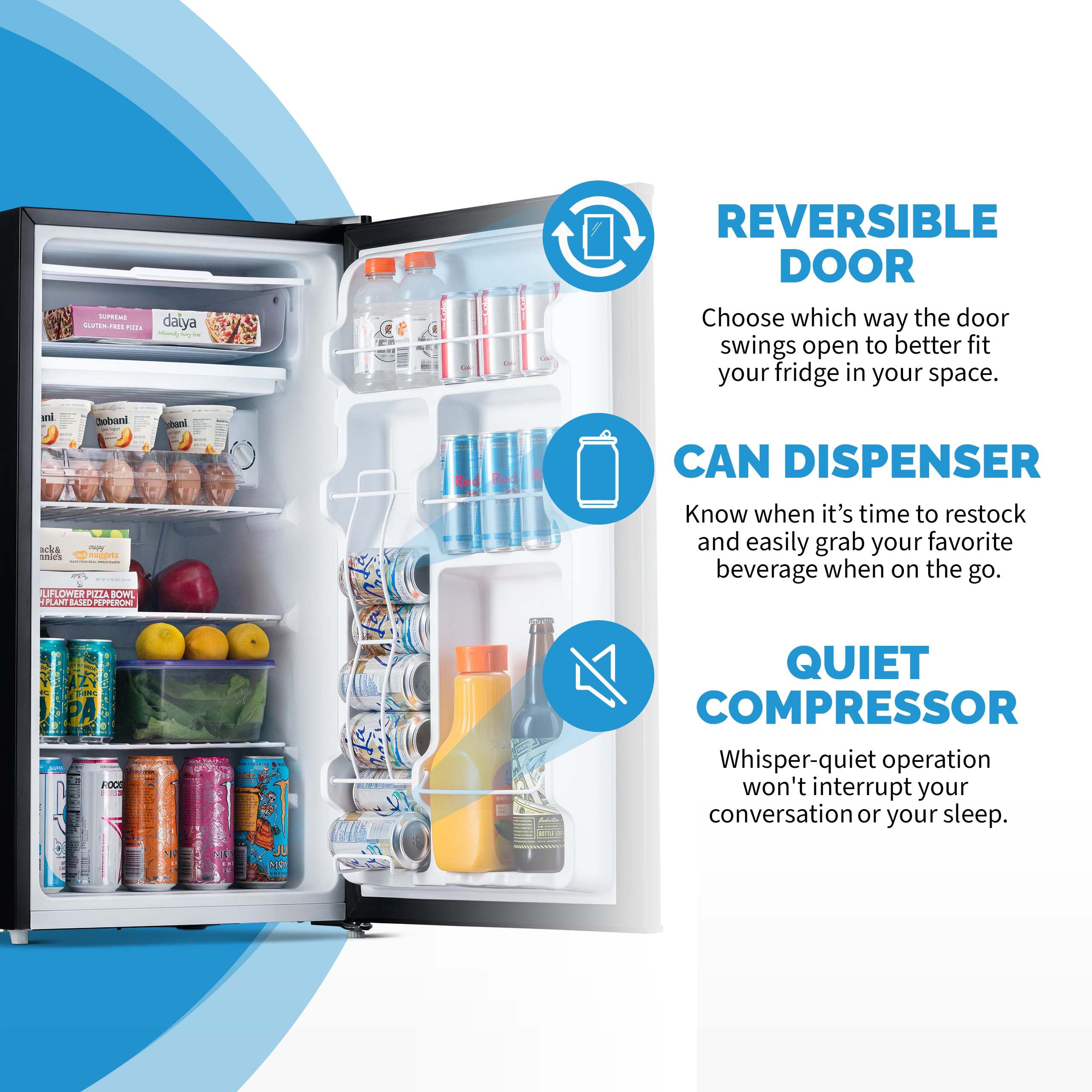 Newair 3.1 Cu. Ft. Black Compact Mini Refrigerator with Freezer