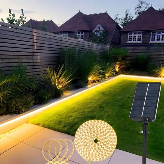 Marine Solar LED Light Strip White Warm RGB High Brightness No Wiring Waterproof Ambient Lighting for Courtyard Outdoor Decor