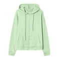 thumbnail image 6 of WNEGSTG Zip Up Hoodie Women, Women's Zip Up Hoodies Oversized Solid Color Sweatshirt with Pocket Casual Long Sleeve Fall Jackets, Green XL, 6 of 6