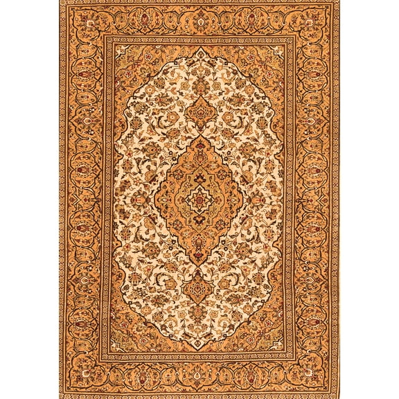 Ahgly Company Indoor Rectangle Persian Orange Traditional Area Rugs, 5' x 7'