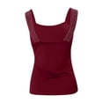 thumbnail image 5 of Charmgo Débardeur pour Femmes Col Carré Mode Sans Manches Ajusté Gilet Été Débardeur Décontracté Manches Courtes Tunique Tendance Rouge P, 5 of 5