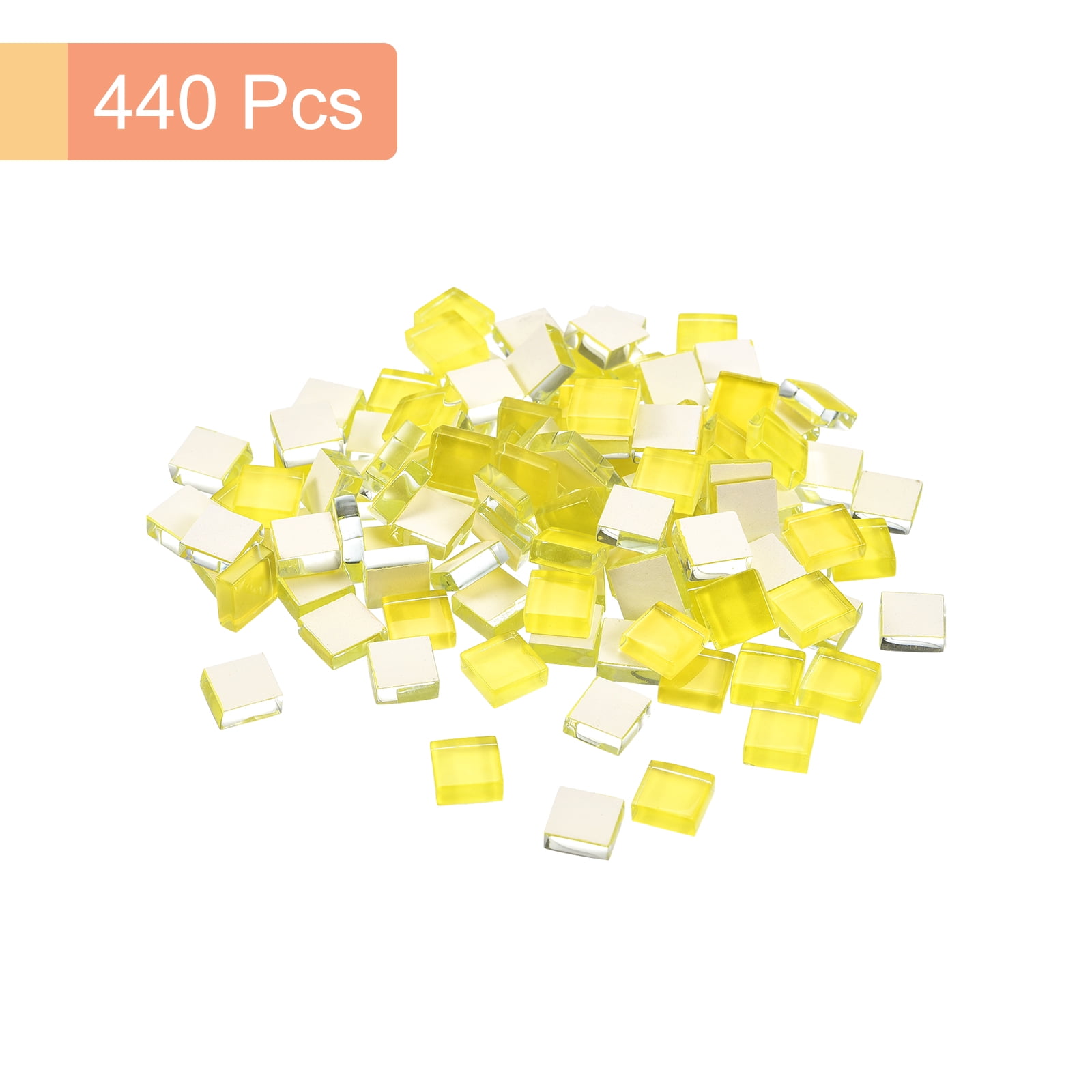 Uxcell Micro Glass Tiny Mini Mosaic Tile Bright Yellow 440 Pack