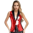 thumbnail image 1 of XUNZOO Hauts à Paillettes pour Femmes Sans Manches Col en V Gilet de Fête Boutonné Rouge m, 1 of 5