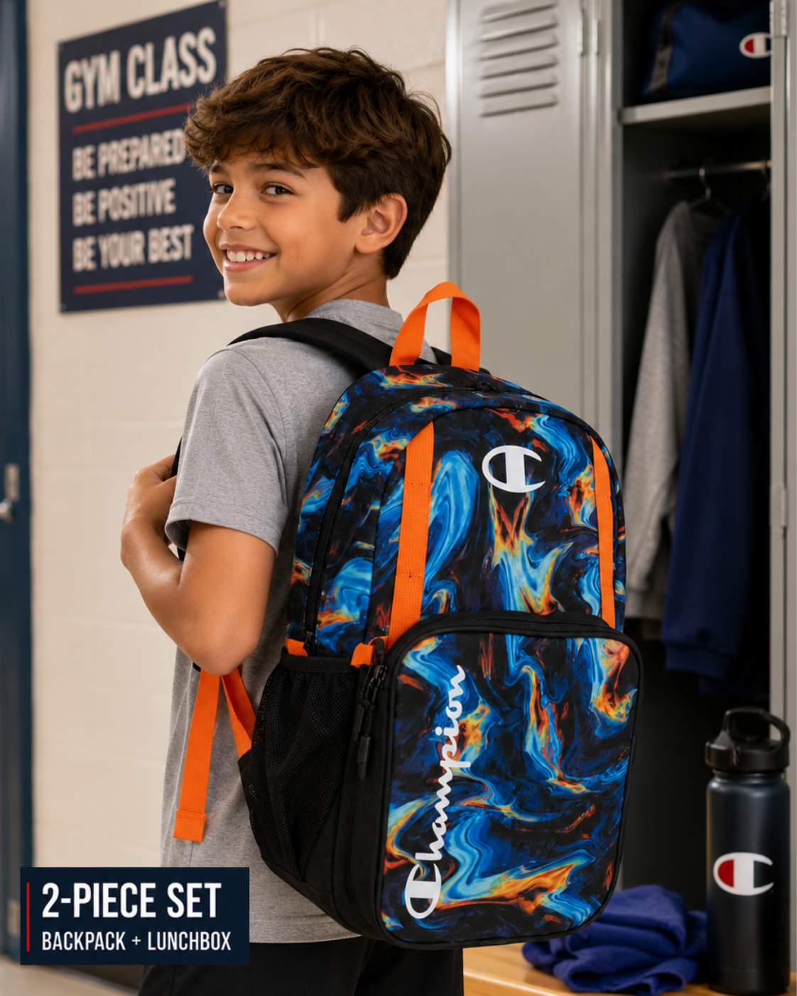 Set de mochila escolar para niños y niñas con lonchera desmontable - paquete de 2 piezas para niños (17 pulgadas) 8