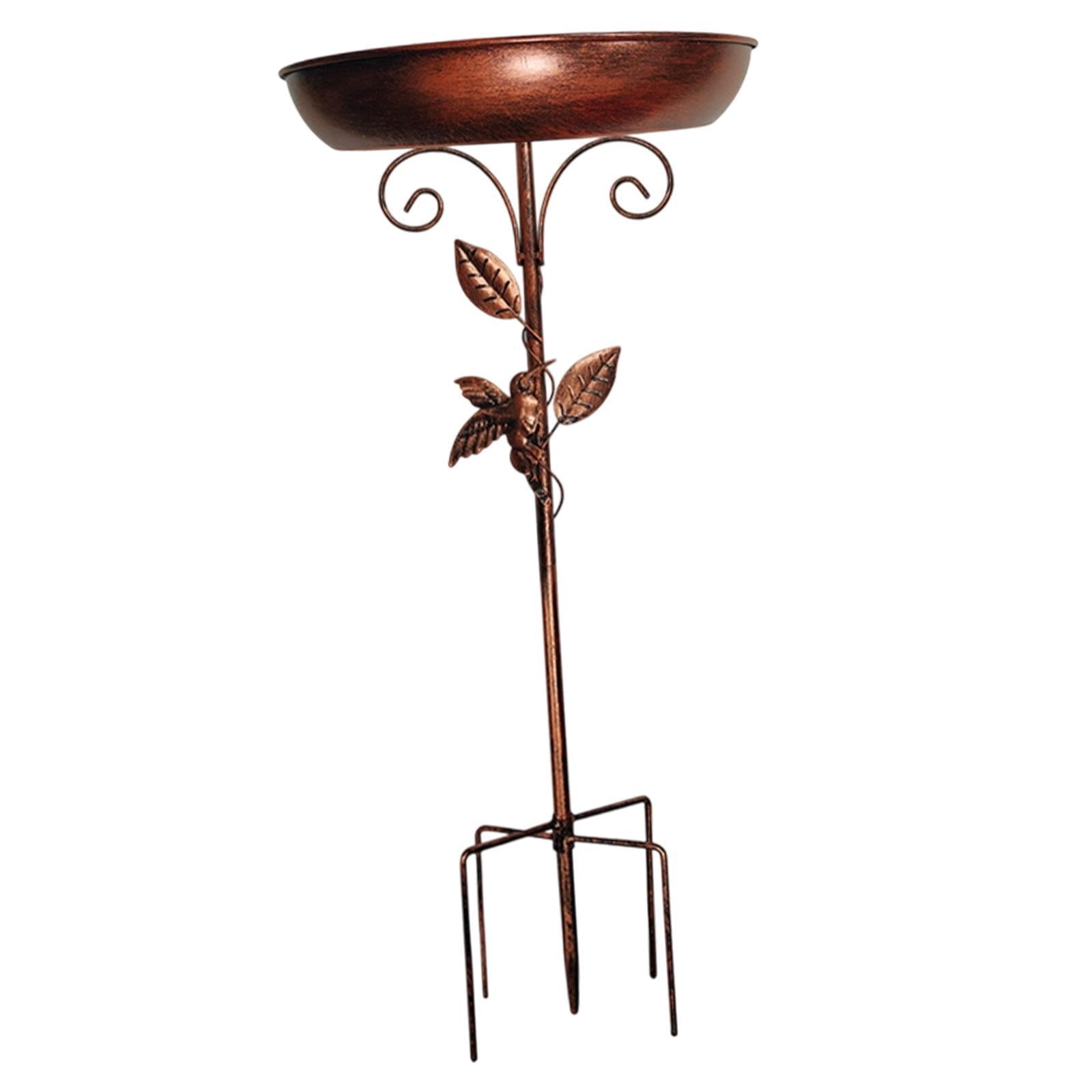 oshhni Iron Bird Bath Bowl Stand Decor Freestanding Birdbath for Patio Yard Outside
