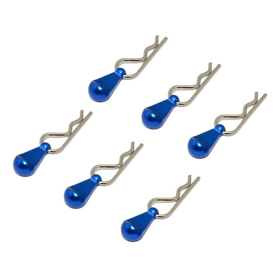 6x Metal Body Clip R-Shape Pins With Pull Tabs For 1/36 To 1/16 Scale RC Car