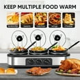 thumbnail image 4 of Triple Slow Cooker with Lid Rests, Breakfast Buffet Servers and Warmers with 3 X 1.5Qt, Tempered glass lids & 3 Adjustable Temp, Dishwasher Safe, Stainless Steel, 4 of 6