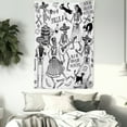 thumbnail image 3 of Mexican Tapestry, Day of the Dead Dancers Themed Woman and Man Skeleton Icon Playing Music Design, Wall Hanging for Bedroom Living Room Dorm Decor, 40W X 60L Inches, Black White, by Ambesonne, 3 of 5