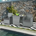 thumbnail image 3 of Spaco 3 Pieces Patio Rattan Furniture Set with Cushioned Armrest Sofa, Outdoor Sectional, Gray, 3 of 12