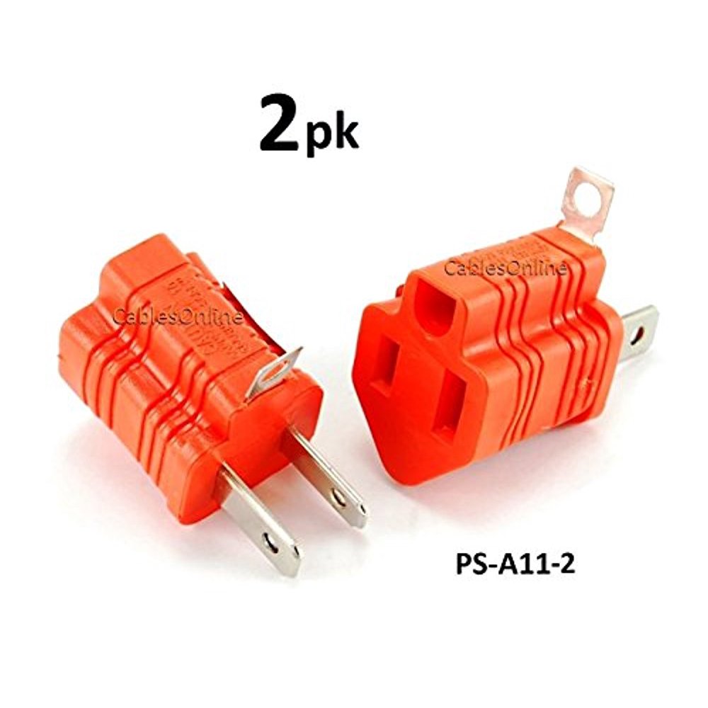 2PACK 3Prong to 2Prong Polarized Grounding AC Power