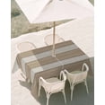 thumbnail image 3 of 60x102 Inch Outdoor Tablecloth with Umbrella Hole Zipper Rectangle Brown Ombre Wooden Rectangular Tablecloths Outside Waterproof Farmhouse Retro Khaki Wood Patio Table Cloth Cover for Picnic Party, 3 of 8