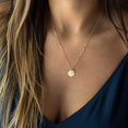 thumbnail image 2 of Wolfrail Collier Pendentif Lune 14K Remplissage Doré Délicat Phase de Lune Martelée Ras du Cou Simple Croissant de Lune Cercle Karma Collier Ras du Cou, 2 of 5