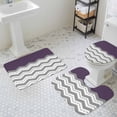 thumbnail image 3 of Grey Ripple Bathroom Rugs Set Grey Striped Simple Non Slip Absorbent Soft Bath Mats 3 Piece Set with Bathroom Rug, U-Shaped Floor Mat, Toilet Seat Cover Small Size, 3 of 9