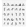 thumbnail image 3 of Ambesonne Black White Shower Curtain, Summer Sports Box, 69"Wx84"L, Black White, 3 of 5