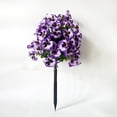 thumbnail image 5 of Doghiosgha 1 Pc 17.7 Inch Artificial Pansy Flower Stake Faux Outdoor Plants Pick for Garden Patio Yard Pathway Decor, Purple, 5 of 6