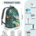 thumbnail image 5 of Teal Gold Marble Backpack for School,Cute School Bag,Schoolbag with Adjustable Shoulder Straps & Padded Back,16.9 Inch, 5 of 5