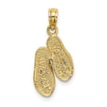 thumbnail image 3 of FJC Finejewelers 14k Yellow Gold Solid Polished Hawaii Flip-flops Charm, 3 of 7