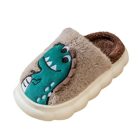 

Mens Slippers Fashionable Autumn Winter Men Slipper Flat Non Slip Short Plush Warm Comfortable Cartoon Dinosaur Pattern Slippers for Men Cotton B 41