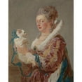 thumbnail image 2 of Jean-Honoré Fragonard 12x14 Gold Ornate Wood Frame and Double Matted Museum Art Print Titled - A Woman with a Dog (ca. 1769), 2 of 4