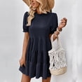 thumbnail image 2 of IROINNID Summer Dresses for Women 2024, Wedding Guest Dresses for Women, Summer Short Sleeve and Round Neck Ruffled Outfits Dress, 2 of 9