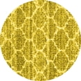 thumbnail image 1 of Ahgly Company Machine Washable Indoor Round Trellis Yellow Modern Area Rugs, 7' Round, 1 of 4