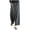 Black, variant on Staron Summer Pants for Women Bohemian Casual Wide Leg Linen Cotton High Waist Elastic Drawstring Striped Trousers with Pockets, Pink L