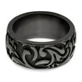 thumbnail image 4 of Grey Titanium Ring Band Wedding Edward Mirell Black Ti Casted 11mm, 4 of 6