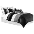 thumbnail image 7 of Loft 8-Piece Luxury Striped Comforter Set (King, Black/Gray/White), 7 of 7