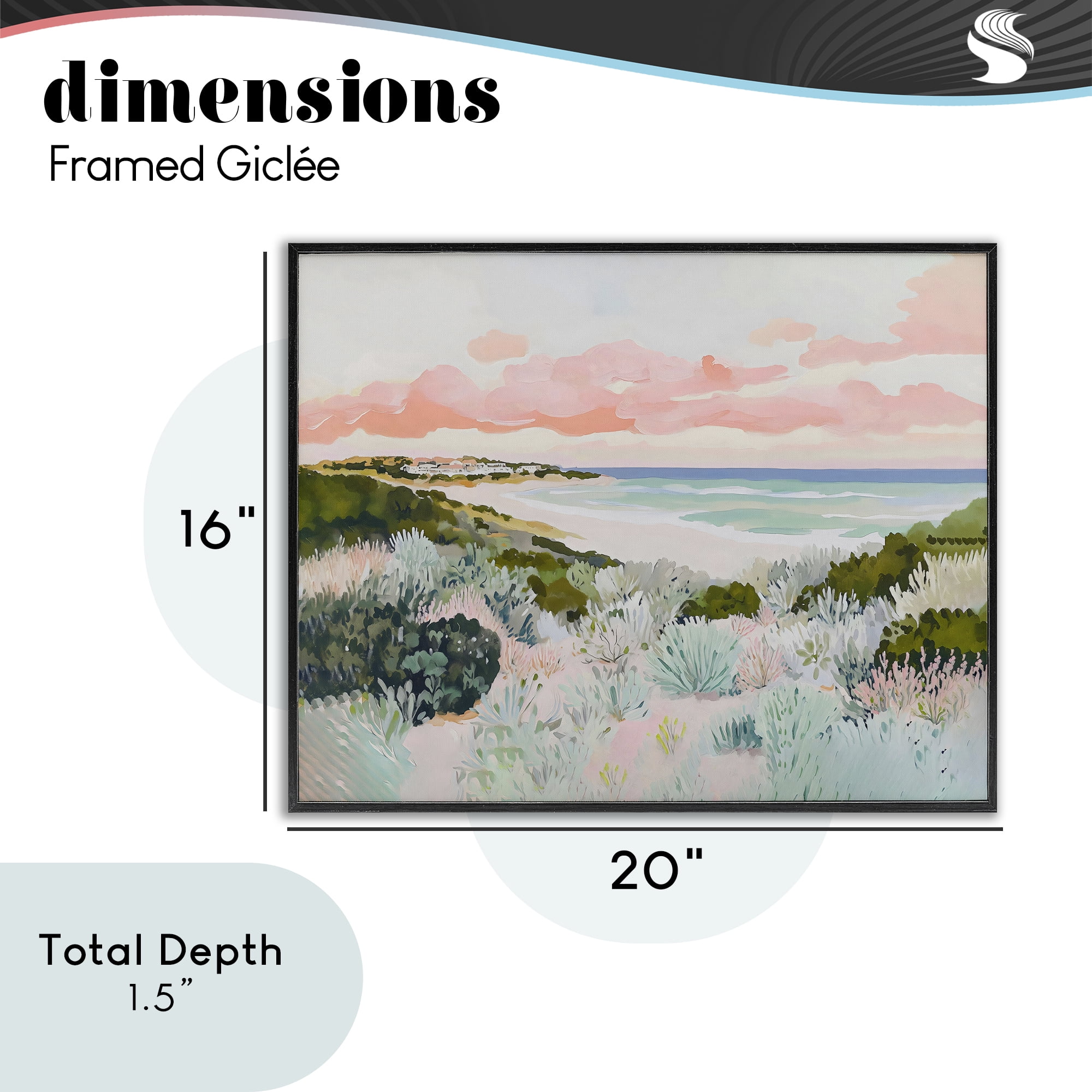 Stupell Industries Beach Grasses & Pastel Skies Black Framed Giclee Art, design by The Prints Vibe