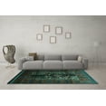 thumbnail image 3 of Ahgly Company Indoor Square Persian Turquoise Blue Traditional Area Rugs, 4' Square, 3 of 4