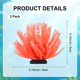 thumbnail image 3 of Uxcell 2-Pack Decoración de Anémona de Mar Artificial, 3.2" Coral de Silicona para Acuario, Adorno para Acuario [Naranja], 3 of 6
