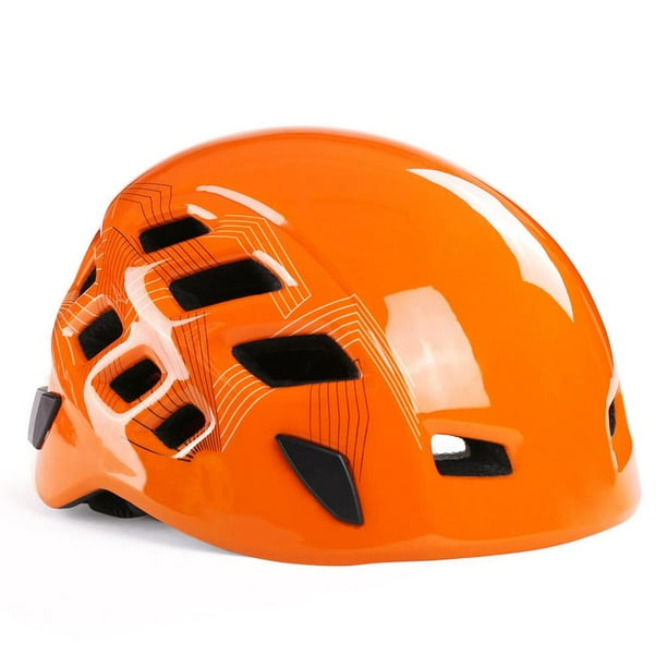 Cascos protectores de seguridad de alta resistencia Casco de seguridad ajustable con almohadilla para la barbilla para montañismo Escalada en roca Ciclismo Exploración de cuevas