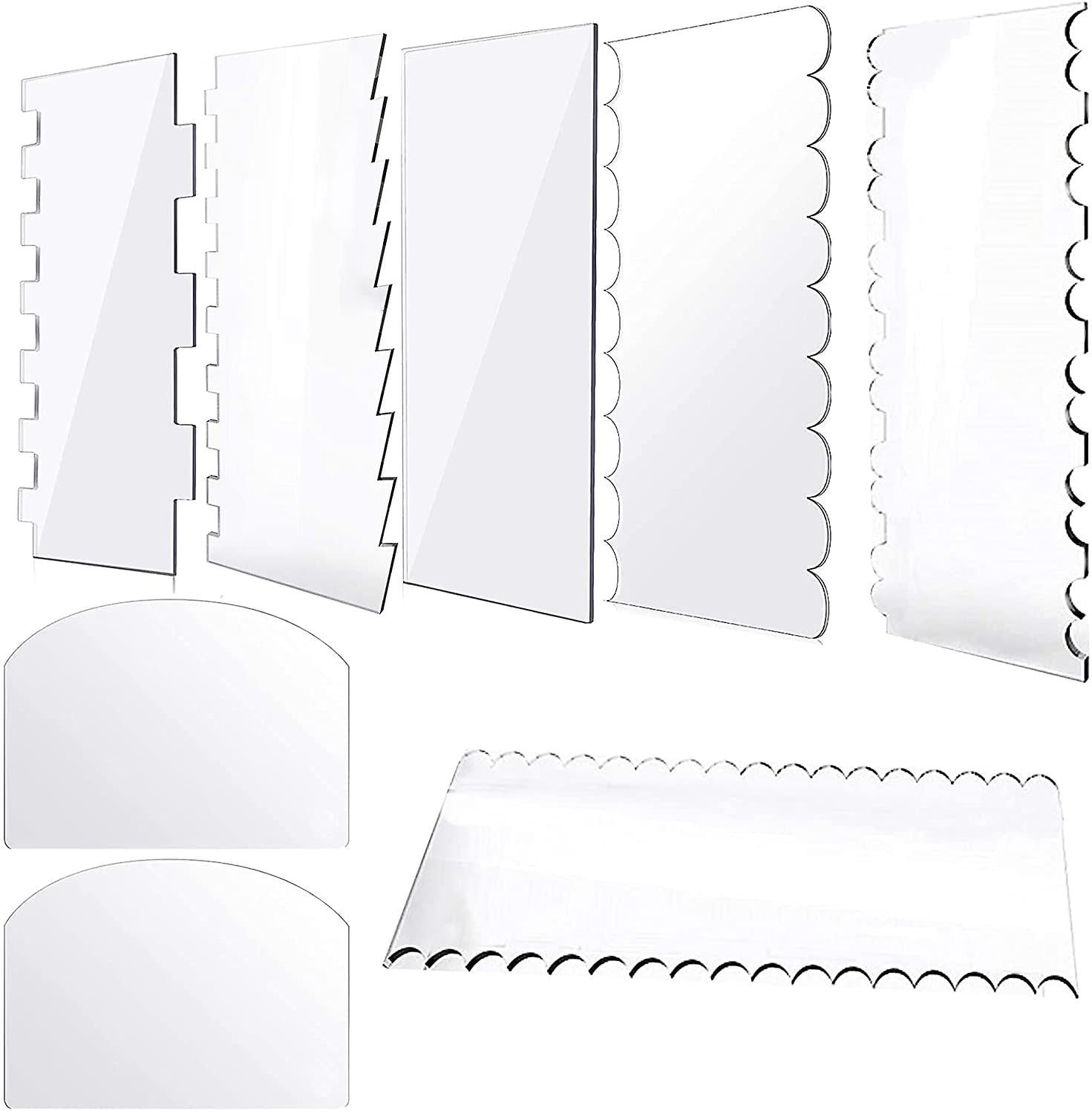 KAJENO Acrylic Cake Discs Set (2-Pack) - 5 Sizes 6.3-10.24 Inch Cake Decorating Scrapers For Buttercream & Frosting - View #3