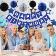 thumbnail image 3 of Decoraciones de cumpleaños meowtastic Happy Birthday azul y plateado, 3 of 7