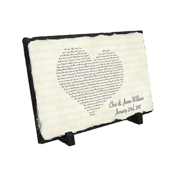Handcrafted and Personalized Wedding or Anniversary Gift - Slate Plaque (12"x8")