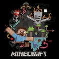 thumbnail image 2 of Men's Minecraft Steve and Skeleton Graphic Tee Black Small, 2 of 5