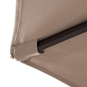 WestinTrends Paolo 9 Ft Patio Umbrella with Base Included, Market Table Umbrella with with 30 Pound Solid Round Concrete Base, Beige